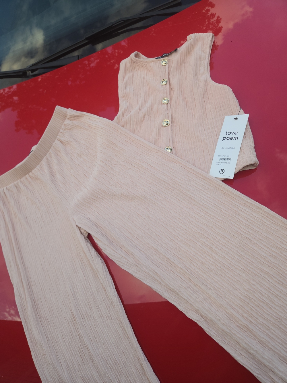 Love Poem Women's Blush Wide-Leg Jumpsuit Set